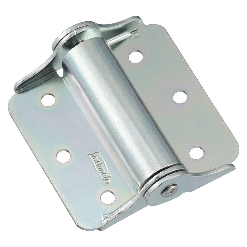National Hardware N114-801 Spring Hinge, 1.4 in W Frame Leaf, 2.771 in H Frame Leaf, 0.08 in Thick Frame Leaf, Steel