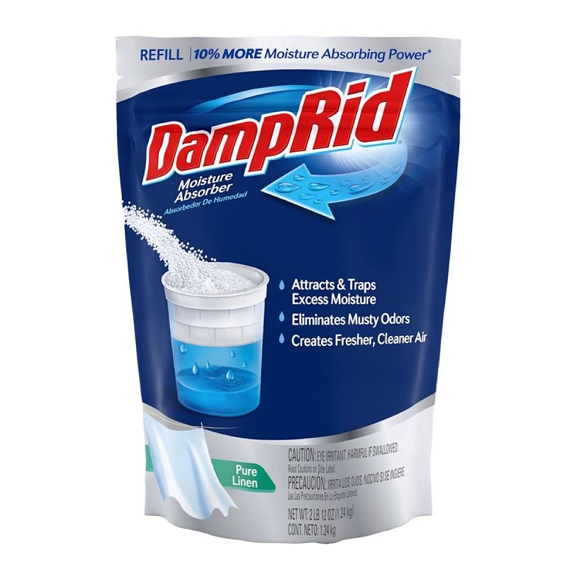 DampRid FG30PLSB Moisture Absorber Refill, 44 oz, Bag, Pure Linen (Pack of 3)