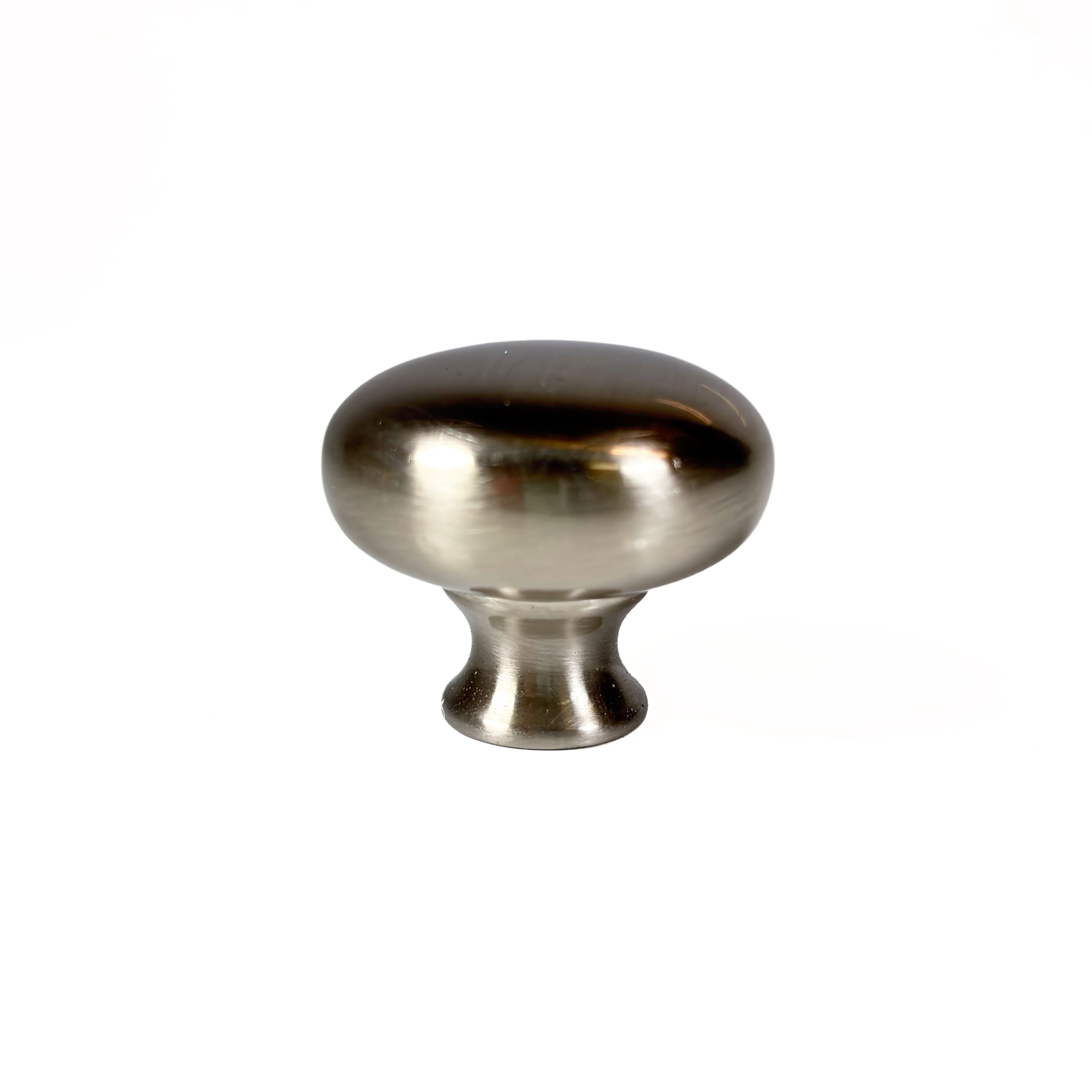 Classic Rounded Cabinet and Drawer Knobs 1-1/4 Inch Satin Nickel 10 Pack