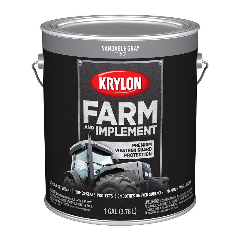 Krylon K01981008 Farm and Implement Primer, 1 gal, Gray, Liquid (Pack of 4)