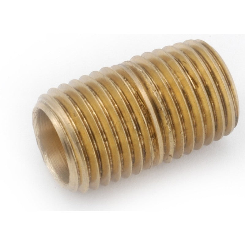 Anderson Metals 736112-04 Pipe Nipple, 1/4 in, NPT, Brass, SCH 40 Schedule, 7/8 in L