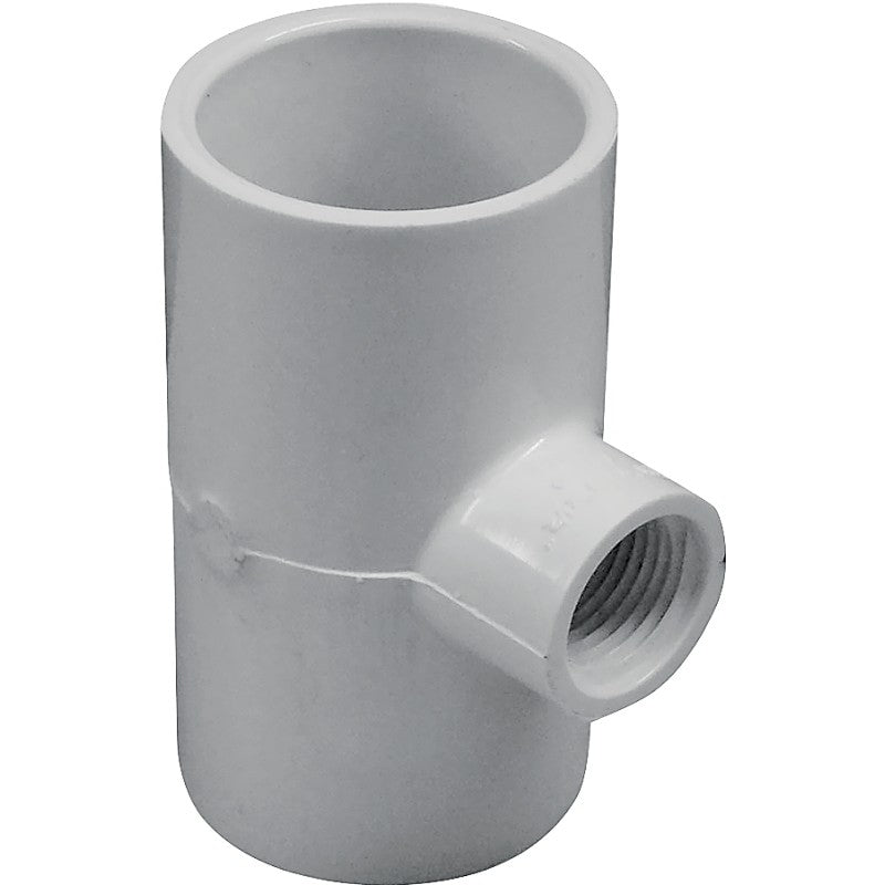 IPEX 035869 Reducing Tee, 1-1/4 x 1-1/4 x 1/2 in, Socket x Socket x FNPT, PVC, White, SCH 40 Schedule