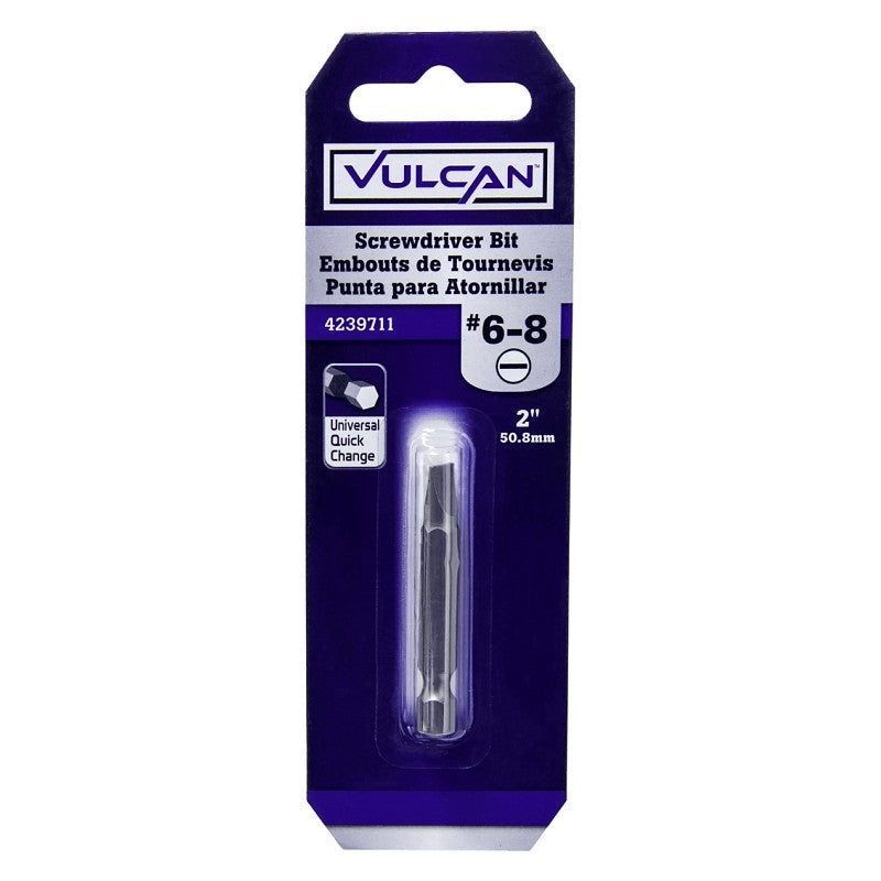 Vulcan 306781OR Screwdriver Bit, Hex Shank, S2 Chrome Molybdenum Steel