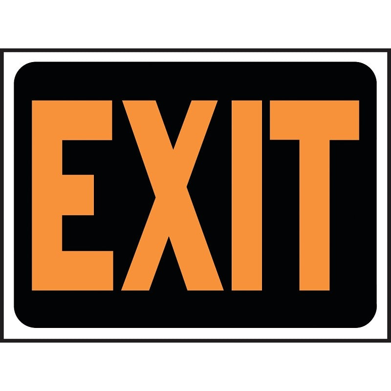 Hy-Ko Hy-Glo Series 3003 Identification Sign, Exit, Fluorescent Orange Legend, Plastic, 12 in W x 8-1/2 in H Dimensions (Pack of 10)