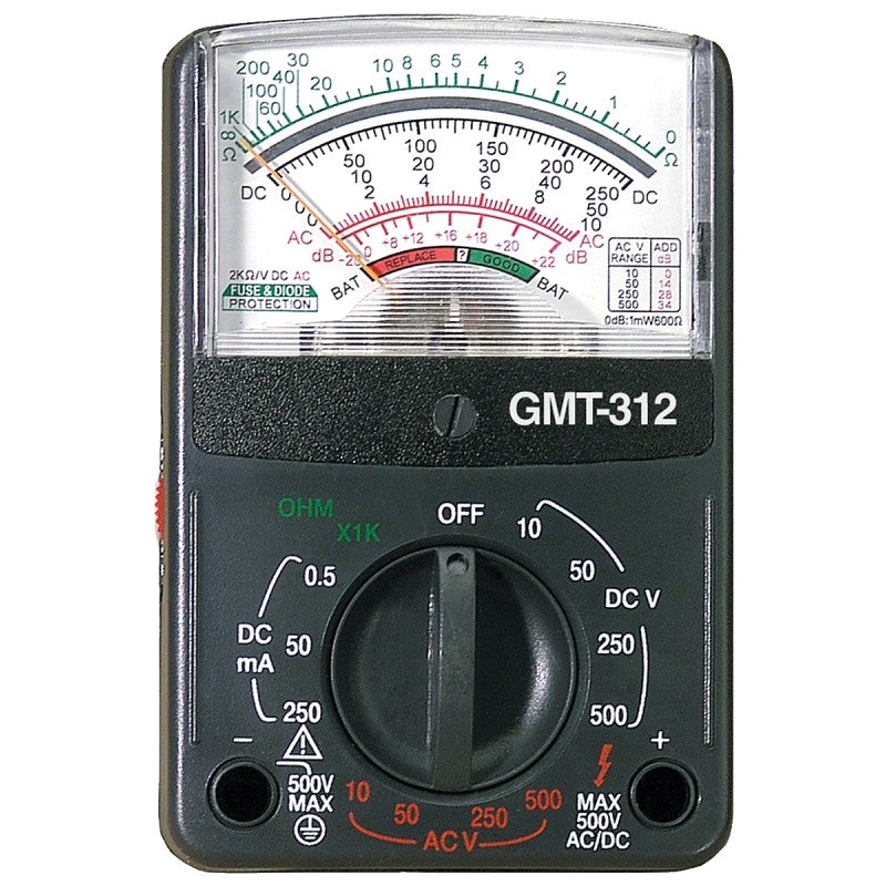 Gardner Bender GMT-312 Multimeter, 1 mOhm, Analog Display, Black