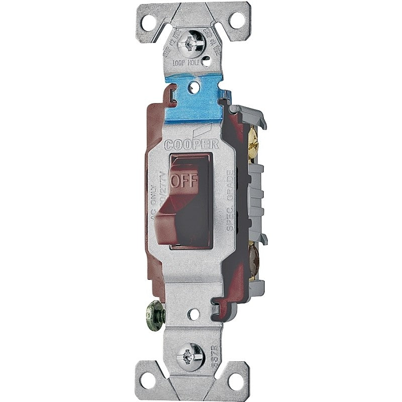 Eaton Wiring Devices CS315B Series Toggle Switch, Brown, 15 A, 120/277 V, 3-Position, Screw Terminal