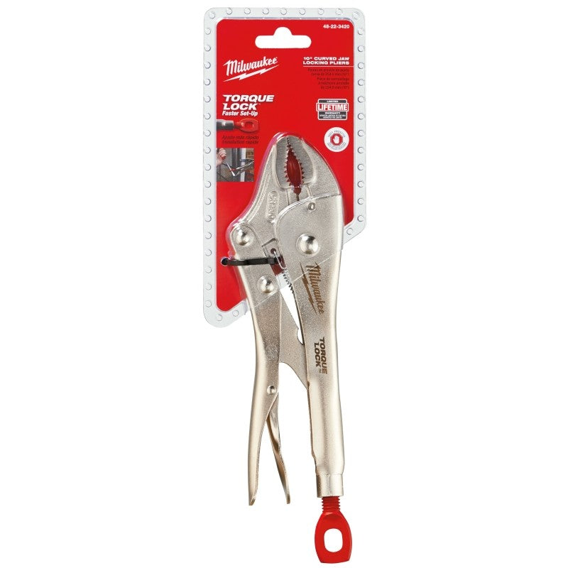 Milwaukee Torque Lock 48-22-3420 Locking Plier, 10 in OAL, 2 in Jaw Opening, Red/Silver Handle, Comfort-Grip Handle