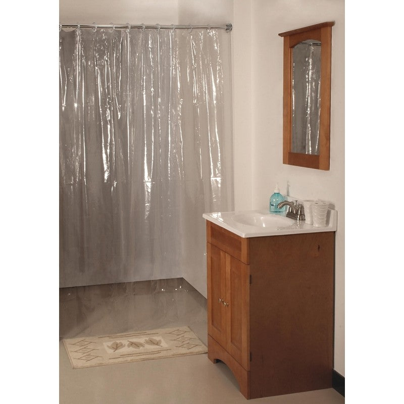 Simple Spaces SD-MCP01-C3L Shower Curtain, Vinyl, Clear, Clear
