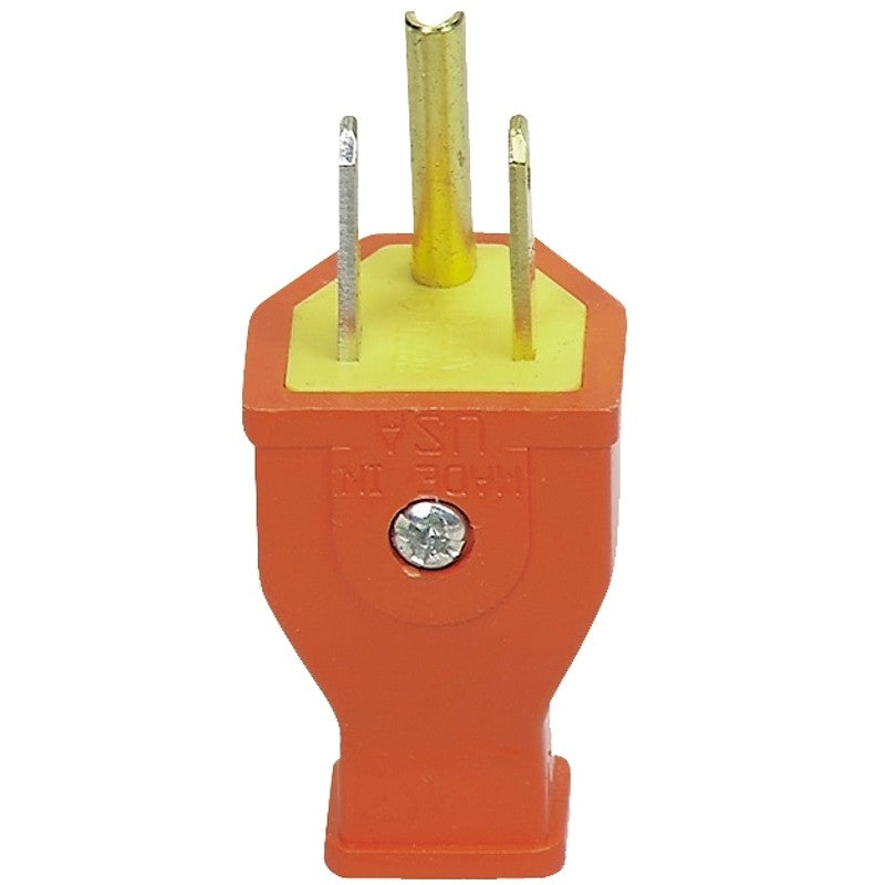 Eaton Wiring Devices SA3990 Electrical Plug, Spring Action, 21/64 in, 2-Pole, 15 A, 125 V, NEMA: NEMA 5-15, Orange