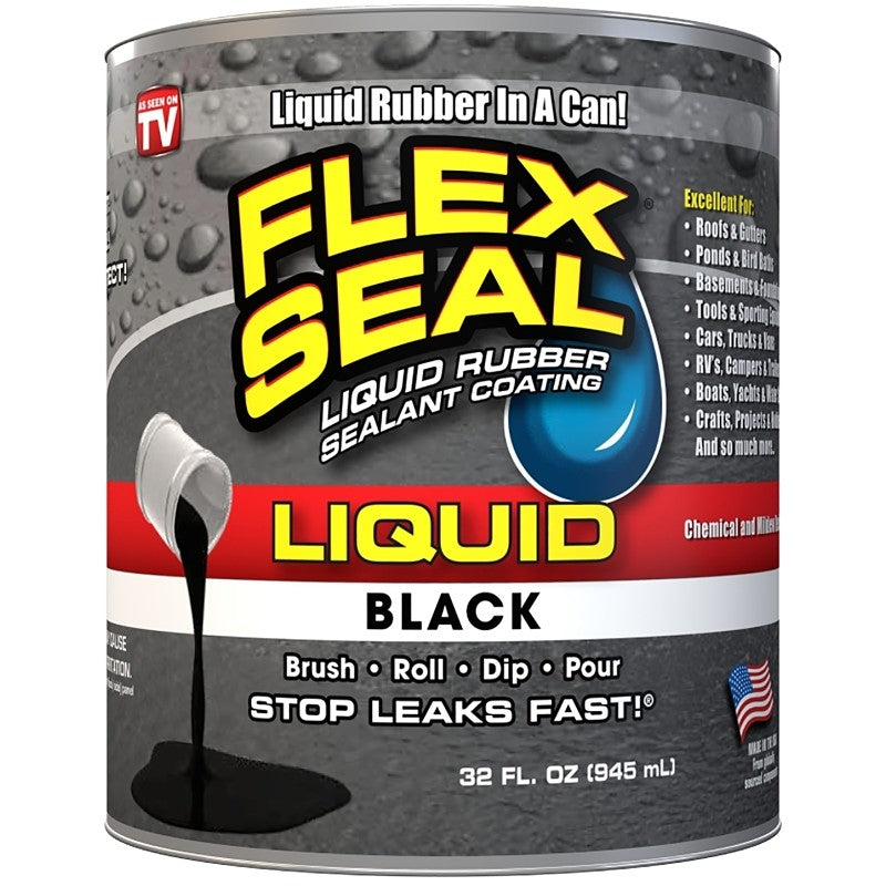 Flex Seal LFSBLKR32 Rubberized Coating, Black, 32 oz