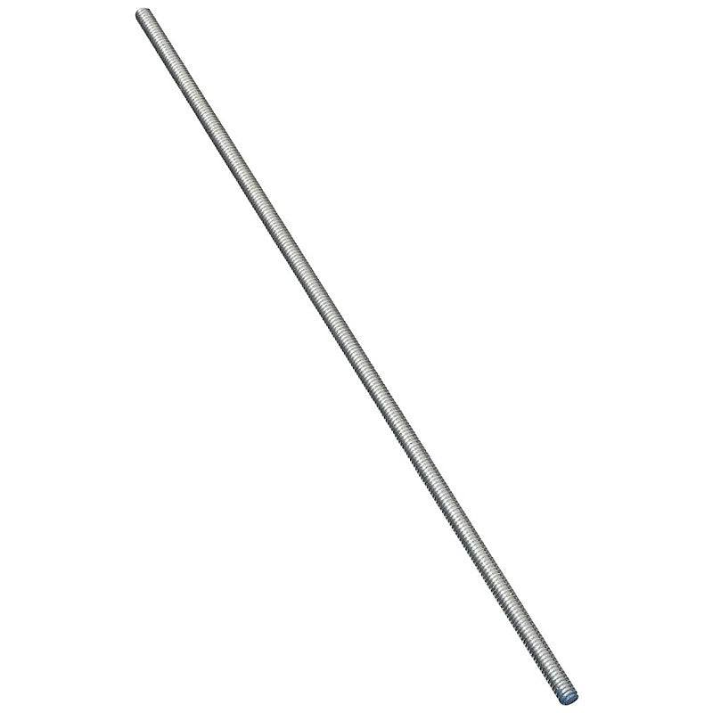 National Hardware N179-580 Threaded Rod, 1/4-20 Thread, 72 in L, A Grade, Steel, Zinc, UNC Thread