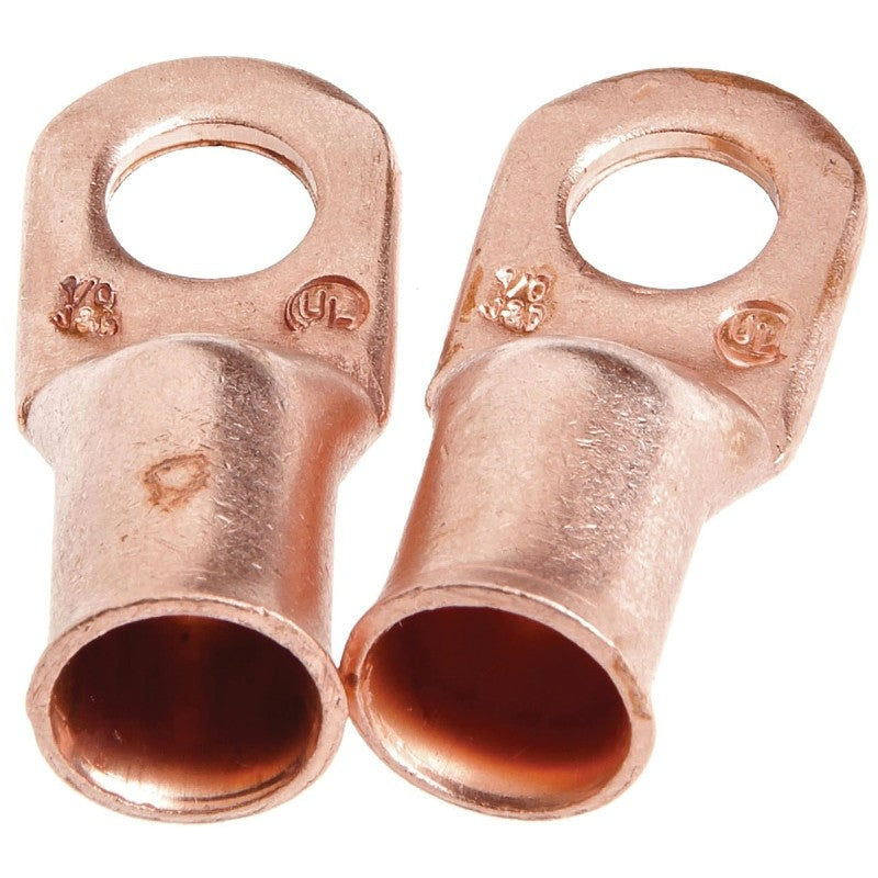 Forney 60096 Series Cable Lug, For: #1/0 Cable, 3/8 in Stud, #1/0 Wire, Copper