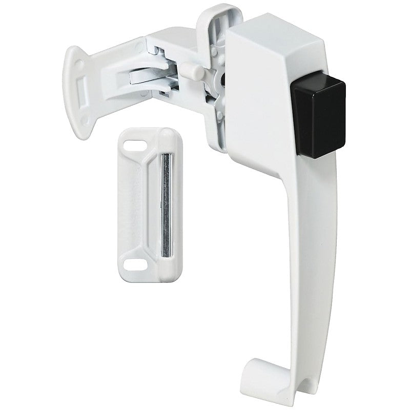 National Hardware V1316 Series N213-074 Pushbutton Latch, White, 1-3/4 in Hole Spacing, Zinc, 5/8 to 2 in Thick Door