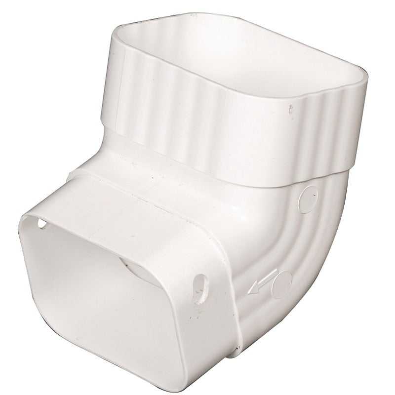 Amerimax M0627 Downspout Elbow, A-Style, Vinyl, White