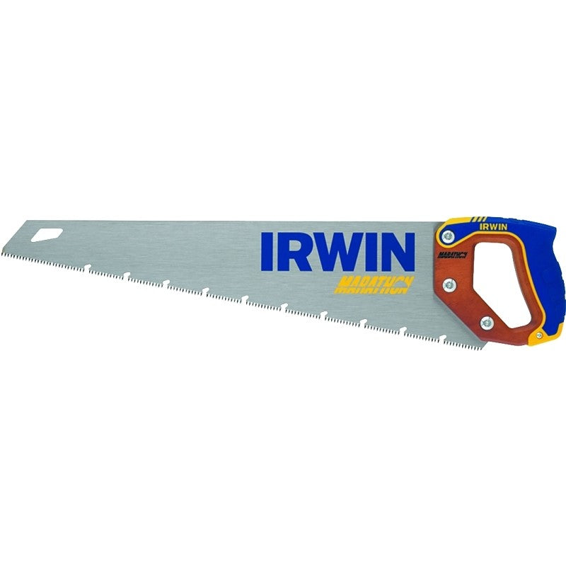 Irwin 2011204 Coarse Cut Saw, 20 in L Blade, 9 TPI, Steel Blade, Cushion-Grip Handle, Hardwood/Rubber Handle