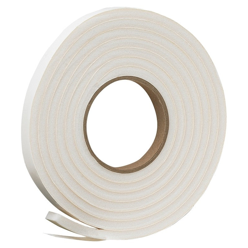 Frost King R534WH Foam Tape, 3/4 in W, 10 ft L, 5/16 in Thick, Rubber, White