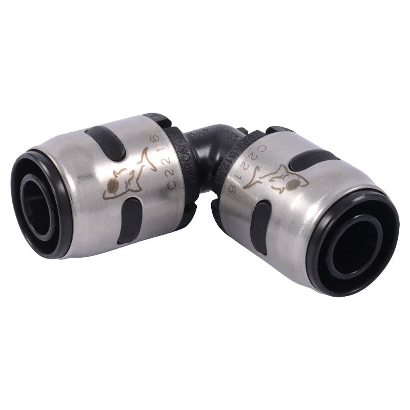 SharkBite EvoPEX K248A6 Pipe Elbow, 1/2 in, 90 deg Angle, Polymer, Black, 160 psi Pressure