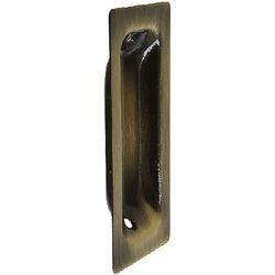 Oblong Flush Door Pull 1-3/8 By 3-1/4 Inch Antique Brass (POS)
