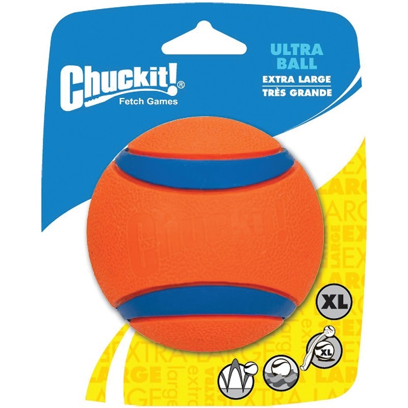 Chuckit! 170401 Dog Toy, XL, Ball, Rubber, Blue/Orange