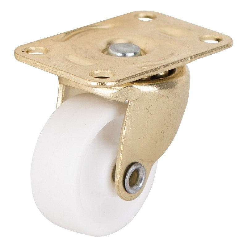 ProSource JC-B04-PS Swivel Caster, 1-1/4 in Dia Wheel, 16 mm W Wheel, Plastic Wheel, White, 40 lb