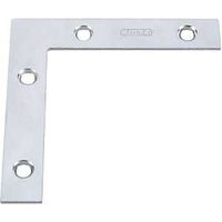 Flat Corner Iron Braces 3-1/2 By 5/8 By 0.07 Inch Zinc Plated Steel 4 Pack