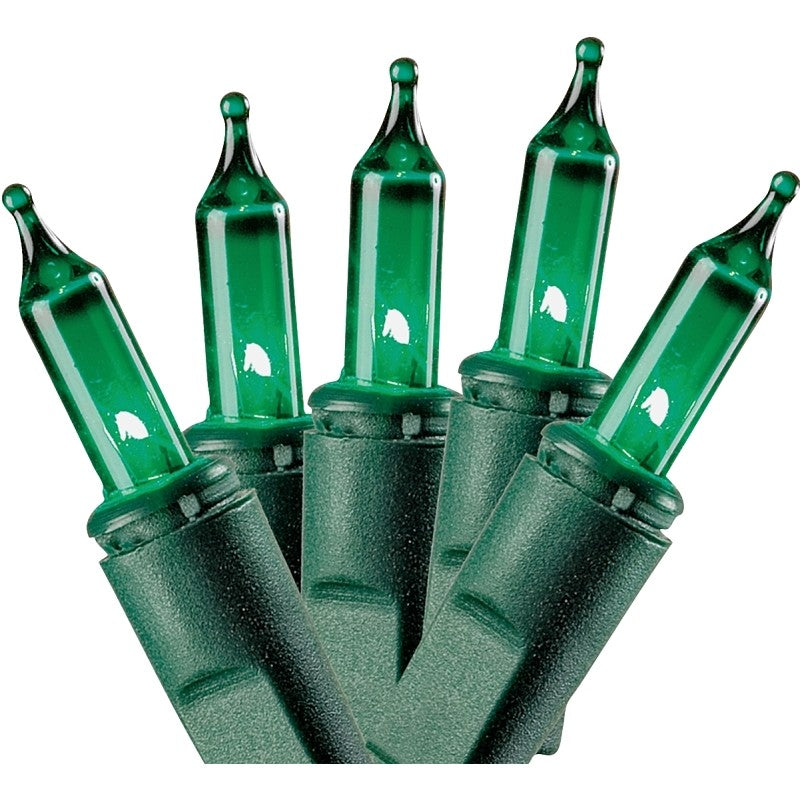 Sylvania V4007-33 Light Set, Christmas, 120 V, 40.8 W, 100-Lamp, Incandescent Lamp, Green Lamp, 21.96 ft L