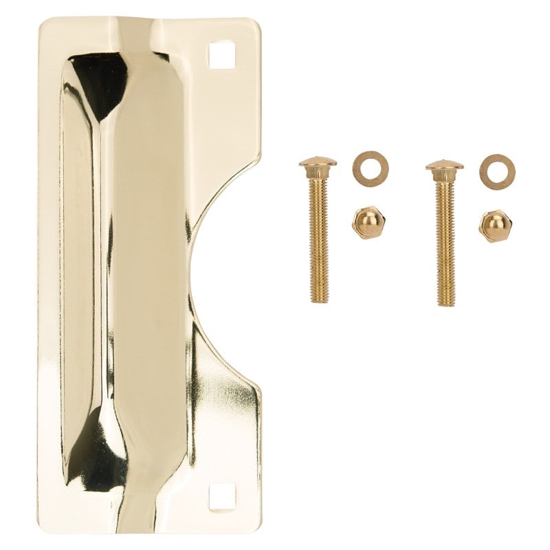 ProSource HSH-012-PS Latch Guard, Steel, Brass, 7 in H, 3 in W