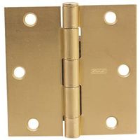 Door Hinge 3-1/2 Inch Square Corner Satin Brass