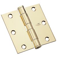 Commercial Door Hinge 3-1/2 Inch Square Corner Bright Polished Brass