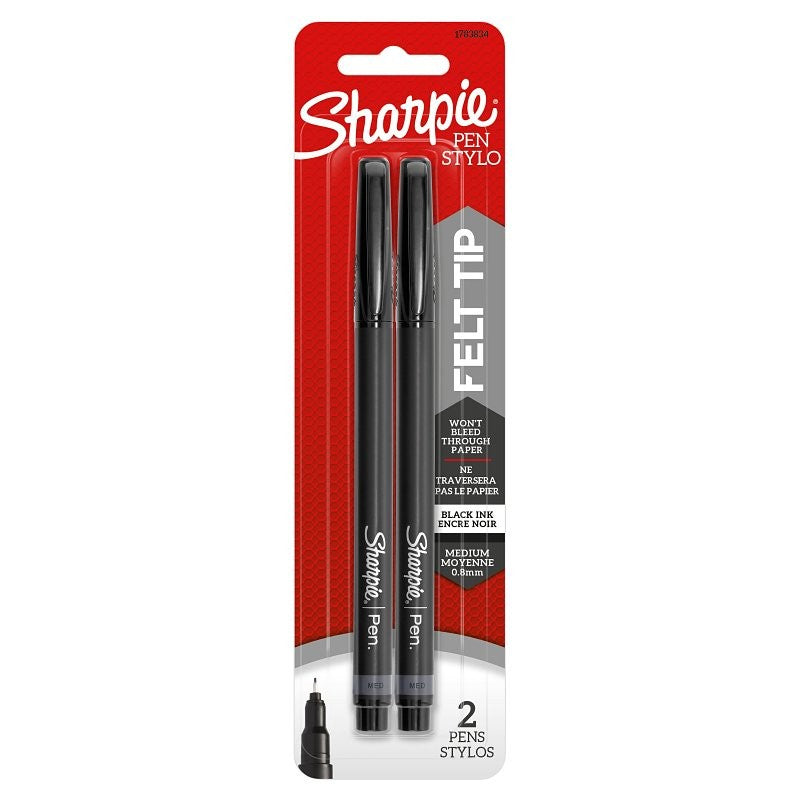 Sharpie 1783834 Pen, 0.8 mm, Felt, Medium, Black, Contoured