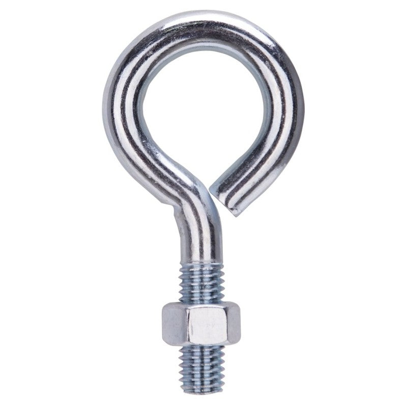 ProSource LR287 Eye Bolt, 12.5 mm Thread, Machine Thread, 1-3/8 in L Thread, 2-1/8 in Dia Eye, 630 lb Working Load, Zinc (Pack of 10)
