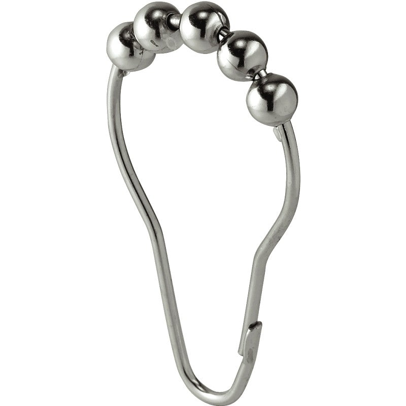 iDESIGN 76570 Shower Roller Curtain Hook, Stainless Steel, Polished Chrome