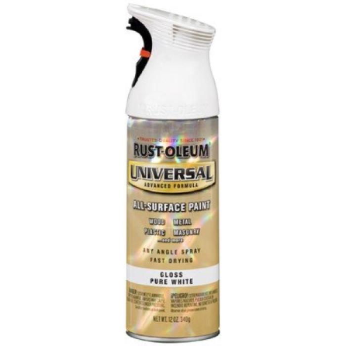 Rust-Oleum 245199 Enamel Spray Paint, Gloss, Pure White, 12 oz, Can