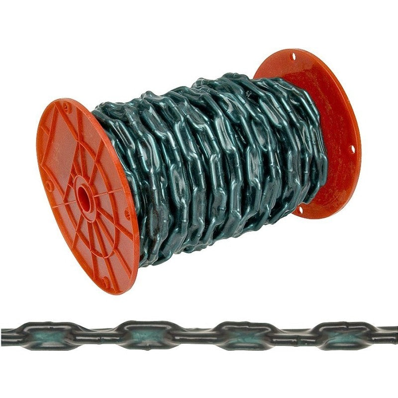 Campbell PS0332027 Straight Link Coil Chain, #2/0, 60 ft L, 520 lb Working Load, Steel, Zinc