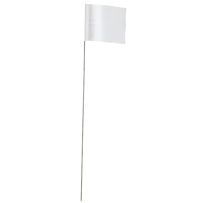 Empire 78006 Stake Flag, White, 2-1/2 in W Flag, 3-1/2 in H Flag