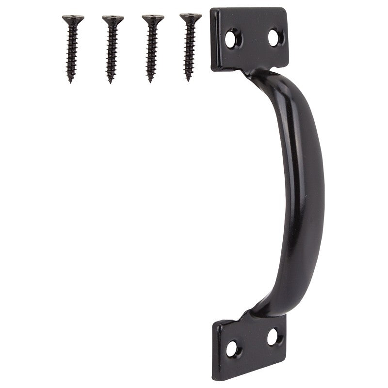 ProSource 20911PKB-PS Door Pull, 1-1/2 in W, 5-3/4 in D, 1-3/8 in H, Steel, Black