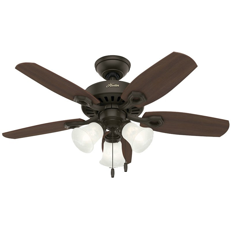 Hunter 52107 Ceiling Fan, 5-Blade, Brazilian Cherry/Harvest Mahogany Blade, 42 in Sweep, Fiberboard Blade, 3-Speed