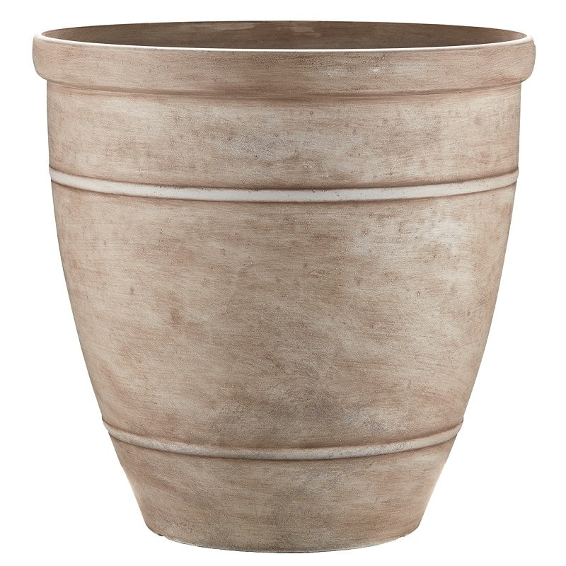Southern Patio RUB-091530 Wright Planter, 18 in H, Rubber, White