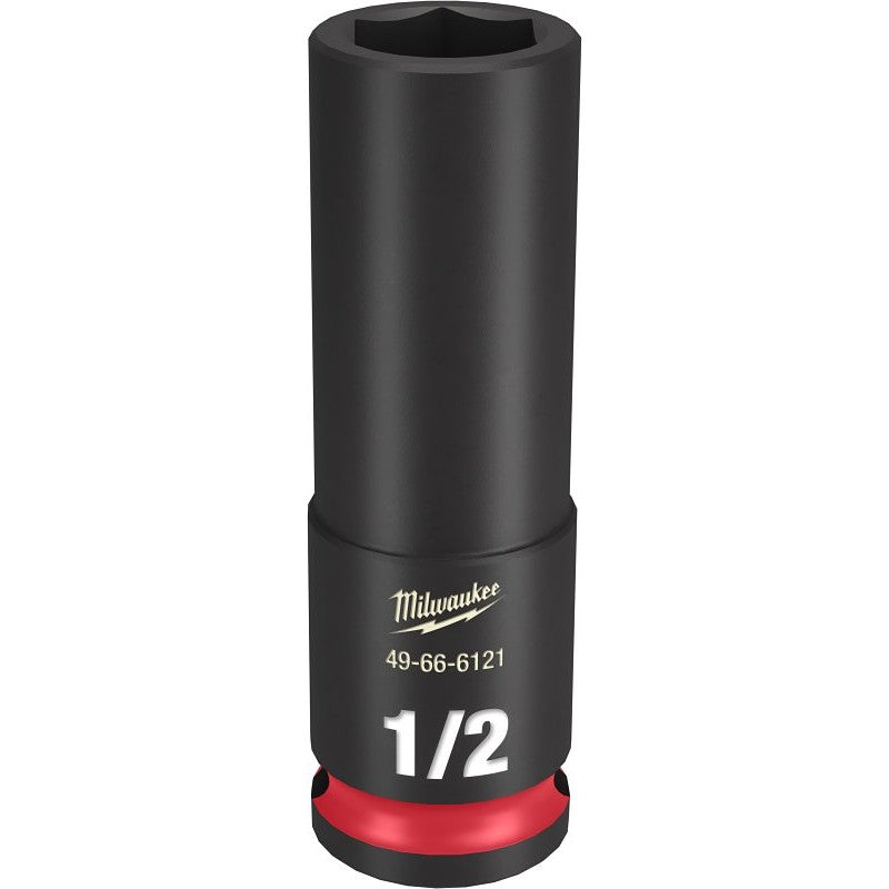 Milwaukee SHOCKWAVE Impact Duty Series 49-66-6121 Deep Impact Socket, 1/2 in Socket, 3/8 in Drive, Square Drive