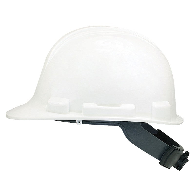 Safety Works SWX00346 Hard Hat, White, 4-Point Textile Suspension, HDPE Shell, Class: E, Wheel Ratchet Adjustment Type