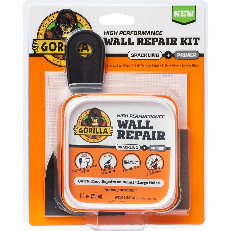 Gorilla 103959 High-Performance Wall Repair Kit, Semi-Solid, Off-White (Pack of 4)
