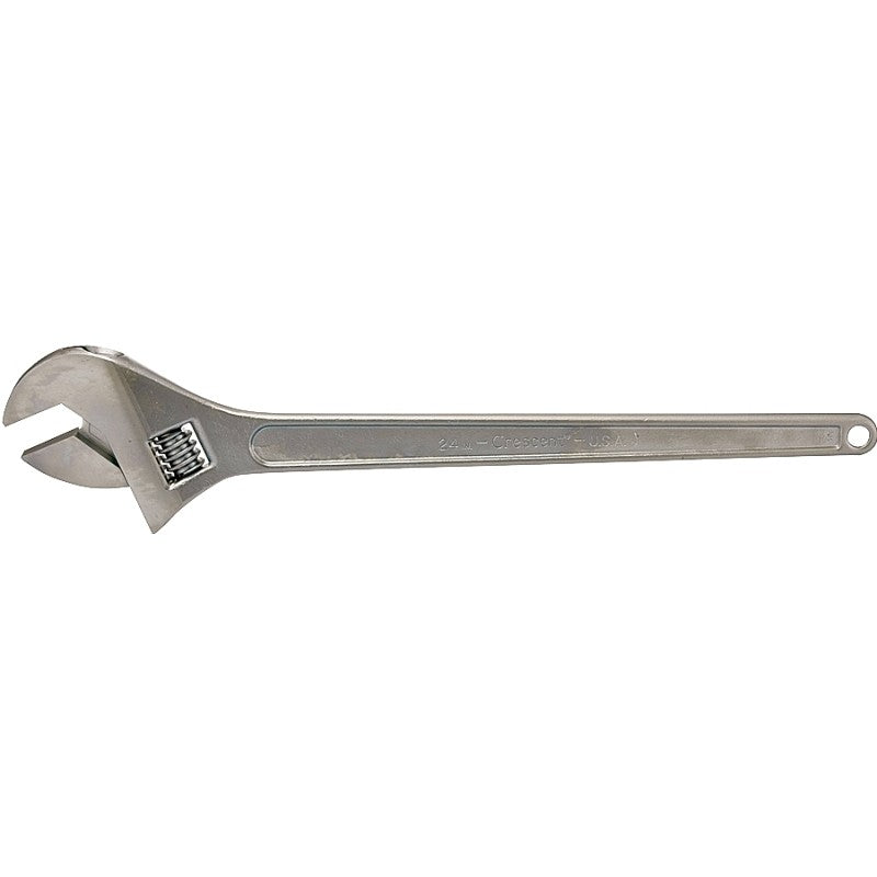 Crescent AC124 Adjustable Wrench, 24 in OAL, 2.438 in Jaw, Steel, Chrome, I-Beam Handle