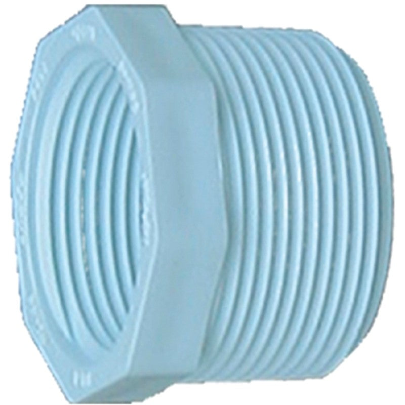 IPEX 435703 Pipe Reducing Bushing, 1-1/4 x 1/2 in, MPT x FPT, PVC, White, SCH 40 Schedule, 370 psi Pressure
