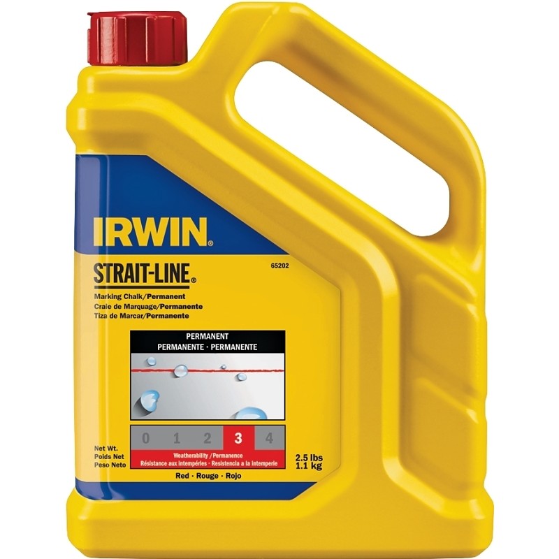 Irwin 65202 Marking Chalk Refill, 2.5 lb, Red, Permanent
