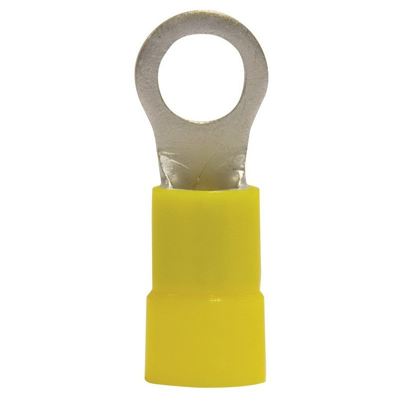 Gardner Bender 14-099 Ring Terminal, 600 V, 4 AWG Wire, 1/2 in Stud, Vinyl Insulation, Yellow