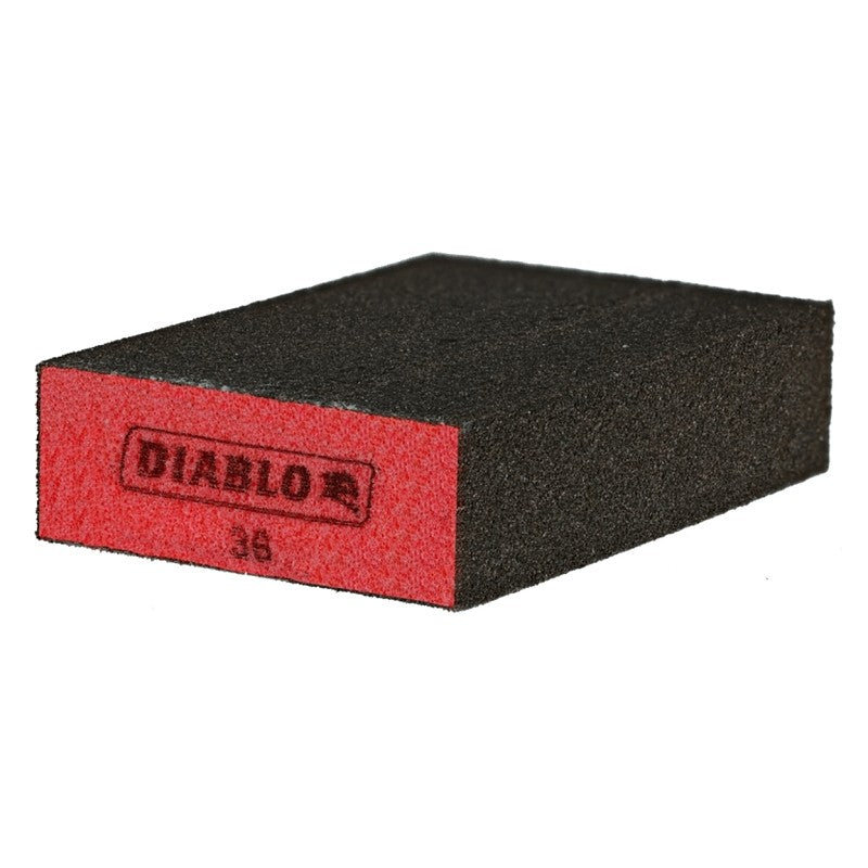 Diablo ENDURA-BOND DFBBLOCCRS01G Flat Edge Sanding Block, 4 in L, 2-1/2 in W, 36 Grit, Coarse