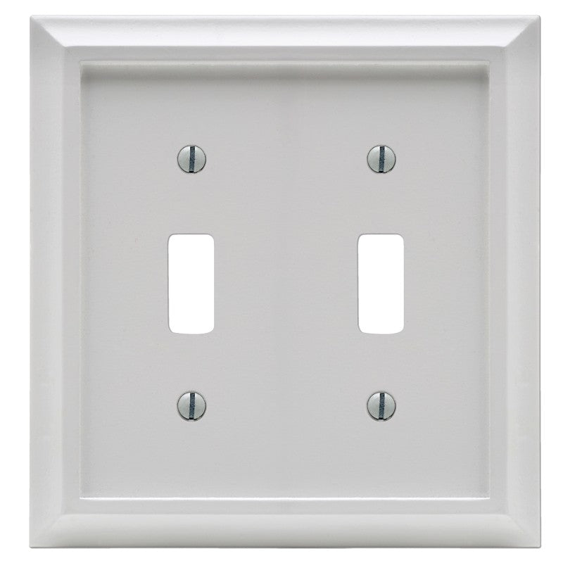 Amerelle 2040TTW Wallplate, Decorative, 2-Gang, Wood, White (Pack of 3)