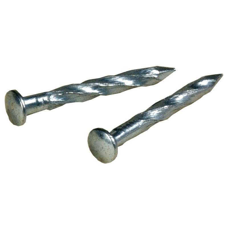 Hillman 122536 Trim Nail, 1-1/4 in L, Steel, Zinc, Flat Head, Twisted Shank, 1 oz (Pack of 6)