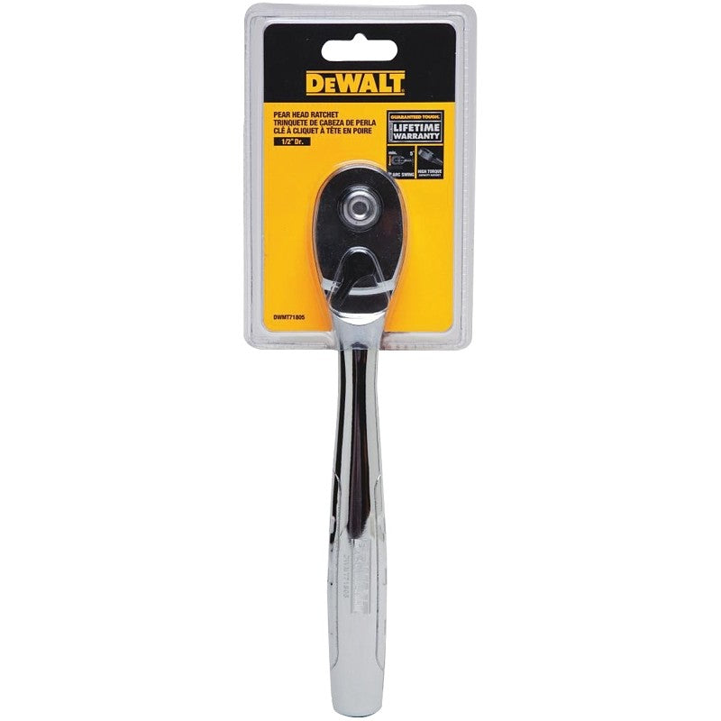 DEWALT DWMT71805 Ratchet, 1/2 in Drive, 12-6/16 in OAL, Chrome