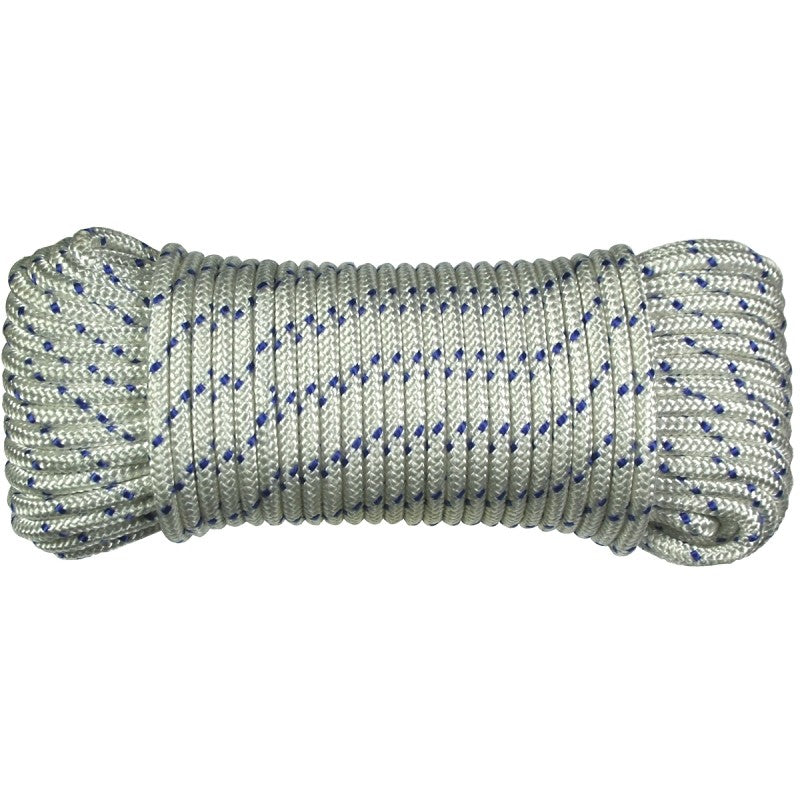 Ben-Mor 60012 Rope, 1/4 in, 100 ft L, Polyester, Blue/White (Pack of 6)